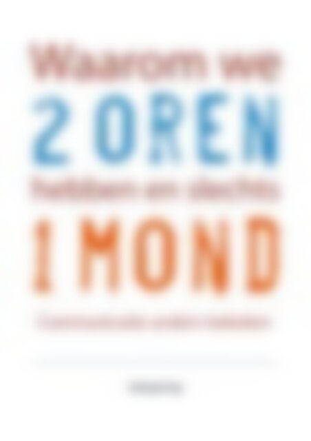 Cursusboek 2 oren 1 mond NL